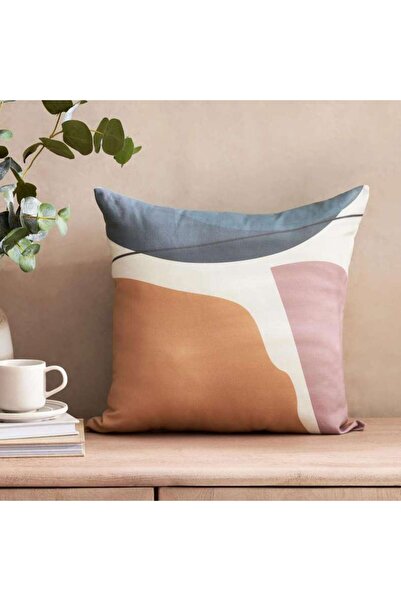 PAN HOME وسادة كاريسينا مطبوعة ومملوءة 45x45 سم - لون أوكري