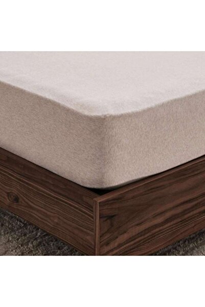 PAN HOME Supersoft Heather Jersey King Fitted Sheet 180x200+33cm - Beige