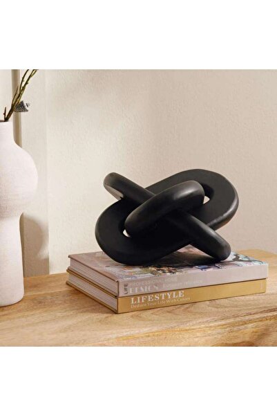 PAN HOME Sieola Deocorative Wooden Knot Sculpture 25x25x25cm - Black