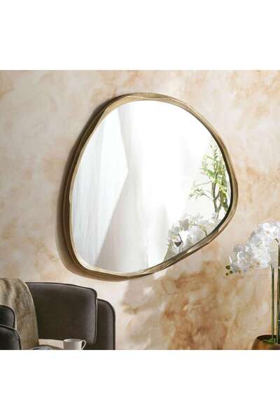 PAN HOME Algo Hancrafted Wall Mirror 109x119x4cm - Antique Brass