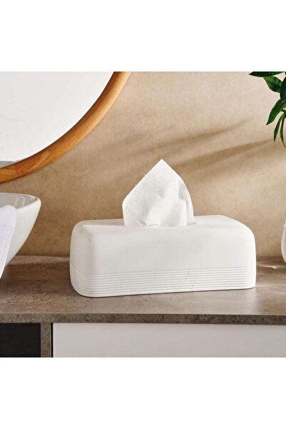 PAN HOME غطاء علبة مناديل تروي 31x10x17.5 سم - أبيض