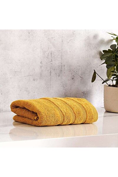 PAN HOME منشفة يد شيكاغو منقوشة 650 جرام/متر مربع، مقاس 50×90 سم - لون خردل داكن