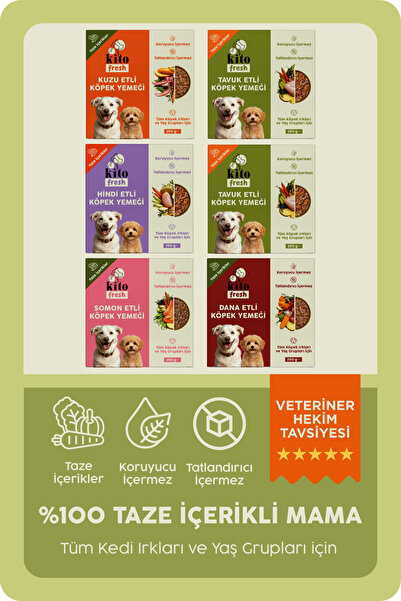 kito Fresh Köpekler için %100 Taze İçerikli Mama Tanışma Paketi