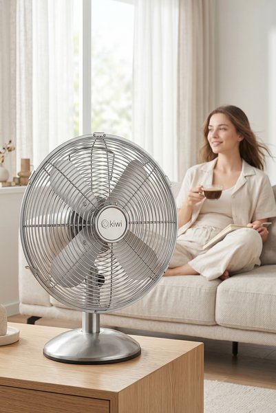 Kiwi KFAN-7626 Full Metal Masaüstü Vantilatör | 30 cm & 35W & 3 Kademe & Salınım
