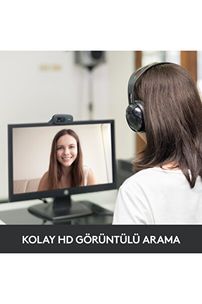 logitech C270 HD 720p Mikrofonlu Web Kamerası, Siyah 960-001063