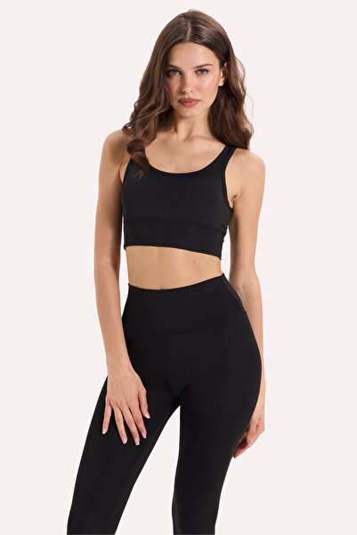 Tudors Women's Slim Fit Slim Fit Slim Strap Square Neck Black Crop