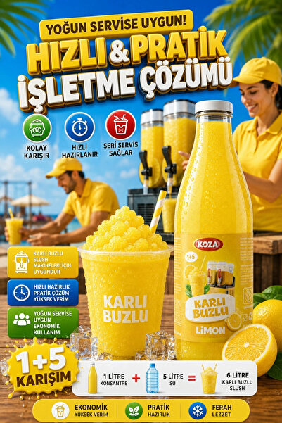 Koza Premium Selection Ice Slush Limon Aromalı Buzlaş Karlama Karlı Buzlu Kon...