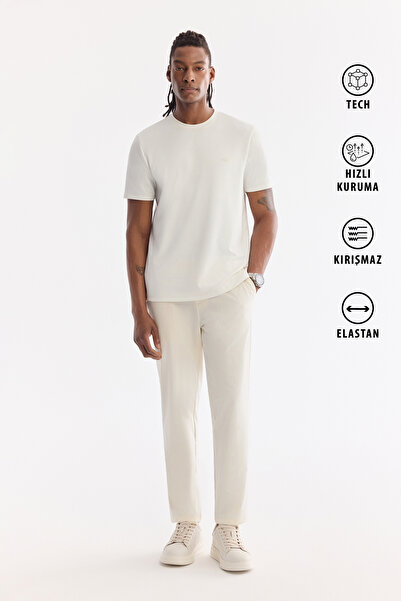 Avva Pantaloni slim fit pentru bărbați, cu laturi elastice, din țesătură tehn...
