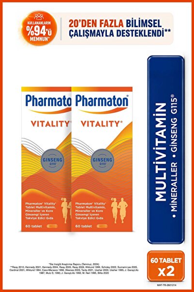 Pharmaton Vitality 60 Tablet 2 Adet