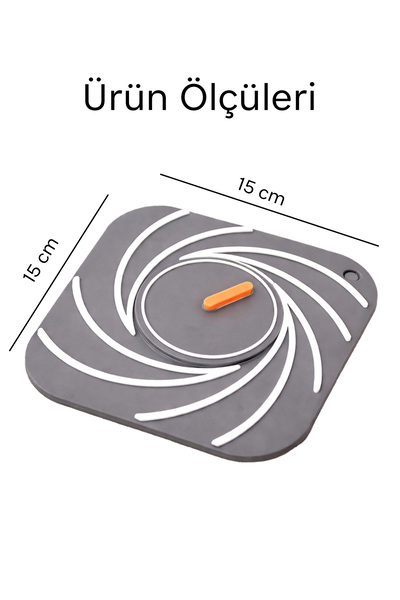 omilife Gri Süzgeçli Silikon Lavabo Gider Kapağı Koku Önleyici Banyo Mutfak 15 cm
