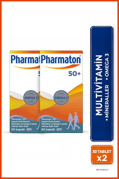 Pharmaton 50+ Omega 3 Multivitamin ve Mineral Desteği 30 Tablet x2 Adet