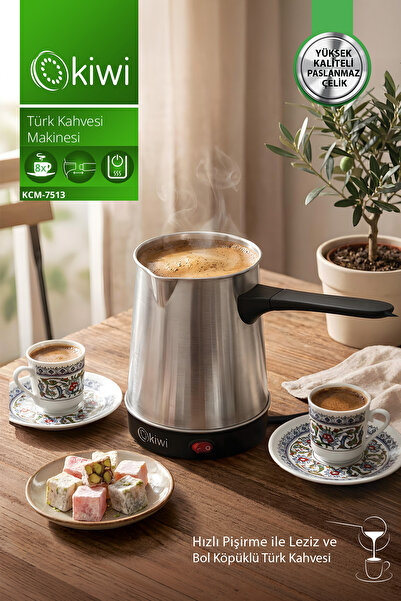 Kiwi Kcm-7513 Turkish Coffee Machine |   700 ml & 8 Cup Capacity & Stainless ...