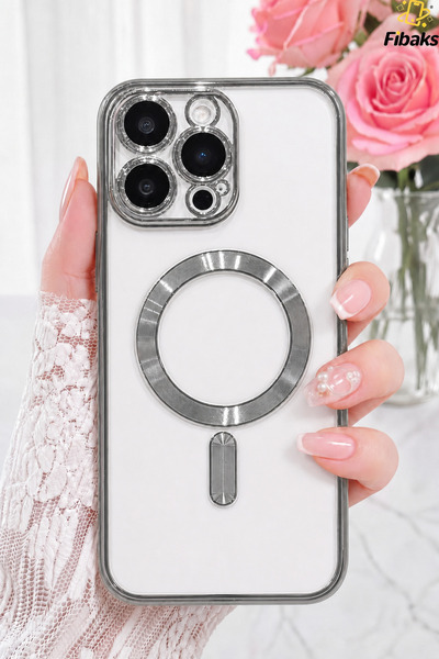 Fibaks iPhone 11 Pro Max Kılıf Kamera Lens Korumalı Magsafe Şarji Şeffaf Renk...