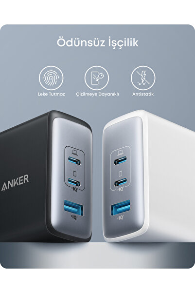 Anker 736 Nano II, 100 W Hızlı Şarj Adaptörü, PowerIQ 3.0, GaN II Teknolojisi, Siyah - A2145