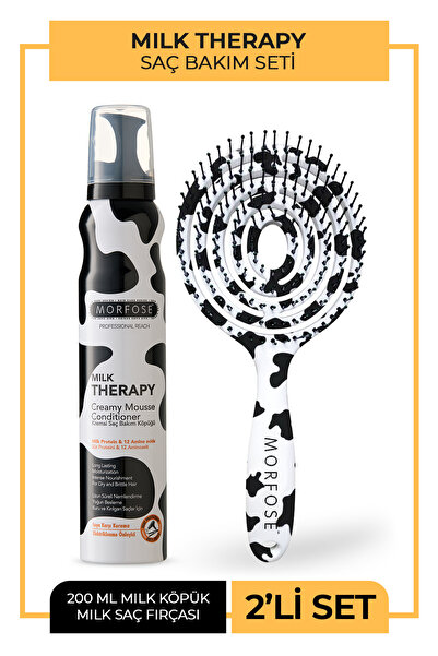 Morfose Milk Therapy Üç Boyutlu Oval Saç Fırçası + Milk Therapy Saç Köpüğü 20...