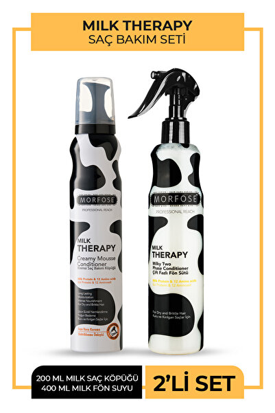 Morfose Milk Therapy Saç Bakım Köpüğü 200 ml Fön Sütü 400 ml