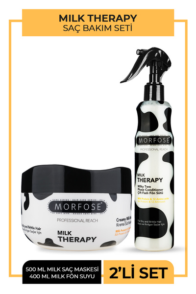 Morfose Milk Therapy Çift Fazlı Fön Sütü 400 ml Milk Therapy Maske 500 ml