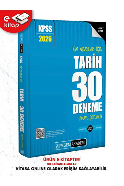 Pegem Akademi Yayıncılık 2026 KPSS Tüm Adaylar İçin Tarih Tamamı Çözümlü 30 E...