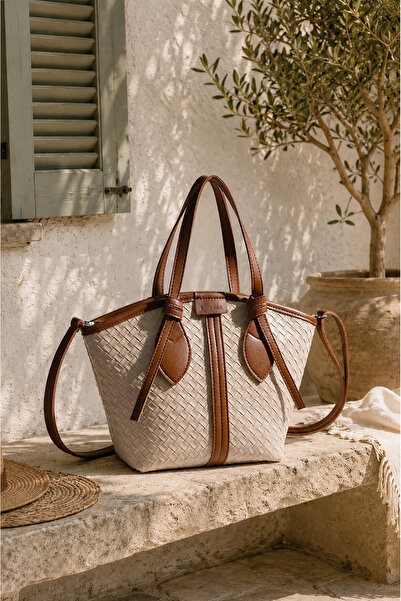 Rimense Women's Mink Tan Zippered Lined Hand and Shoulder Bag