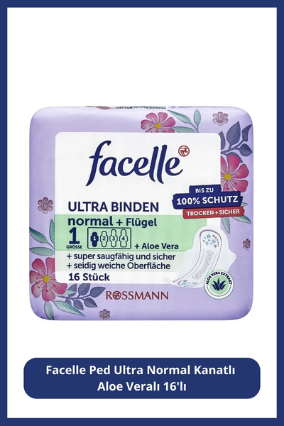 Facelle 16 Daily Aloe Vera Pads - Ultra Normal Wings