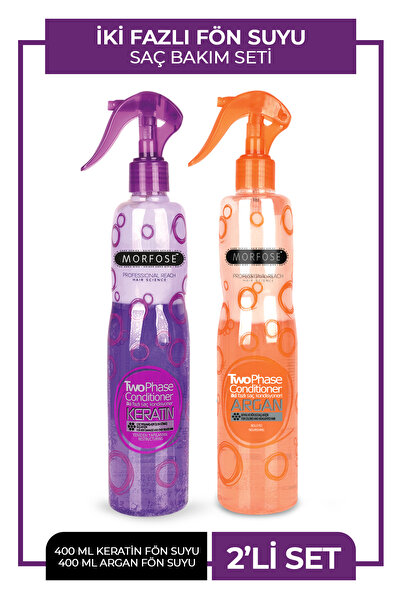 Morfose Fön Suyu Arganlı Ve Keratinlı 2 Adet 400 Ml + 400 Ml