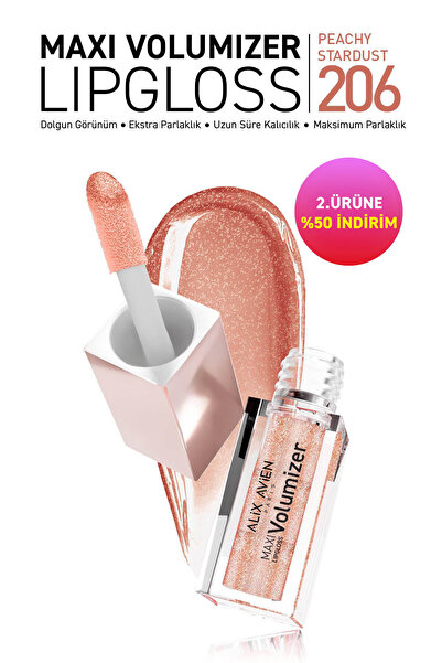 Alix Avien Maxivolumizer Lipgloss 206 - Peachy Stardust - Kalıcı ve Nemlendir...