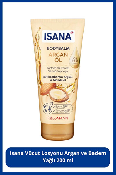 ISANA Vücut Losyonu Argan ve Badem Yağlı 200 ml