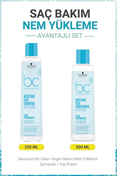 Bonacure BC Clean Nem Yükleme Şampuanı + Saç Kremi - Kuru ve Kıvırcık Saçlar ...