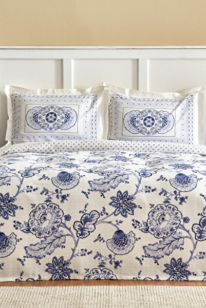 Karaca Home Set cuvertură dublă dublă Amar Blue 100% bumbac