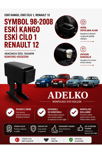 adelko Symbol 98-08 -Eski Kango - Eski clio 1 - Renault 12 Uyumlu Kolçak Vida...