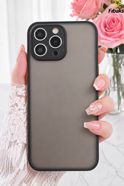 Fibaks iPhone 11 Pro Kılıf Kamera Korumalı Buzlu Sırt Mat Renkli Kenarlı Renk...