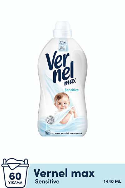 Vernel Max Sensetive Konsantre Çamaşır Yumuşatıcısı 1440 ml (60 YIKAMA) (hasa...