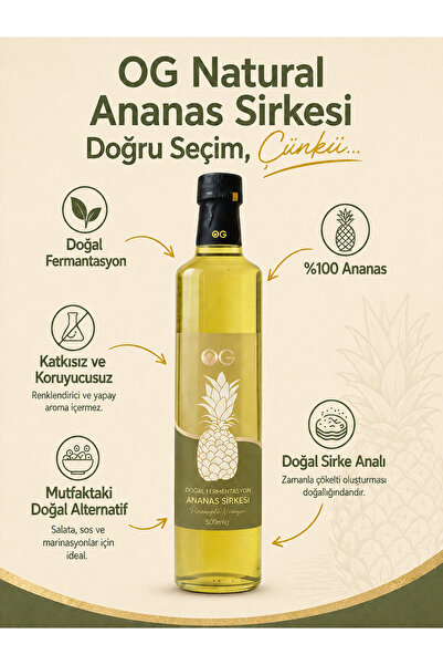 OG natural Ananas Sirkesi 500 ml