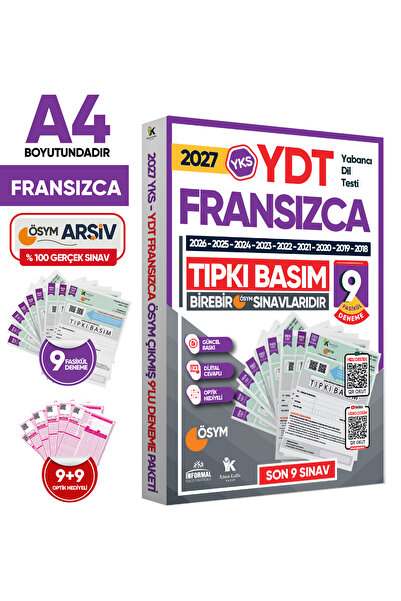 Karakutu Yayınları 2027 YKS YDT (Yabancı Dil Testi) FRANSIZCA ÖSYM Çıkmış Sor...