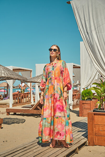 LOCCO Rochie de damă cu model abstract fucsia