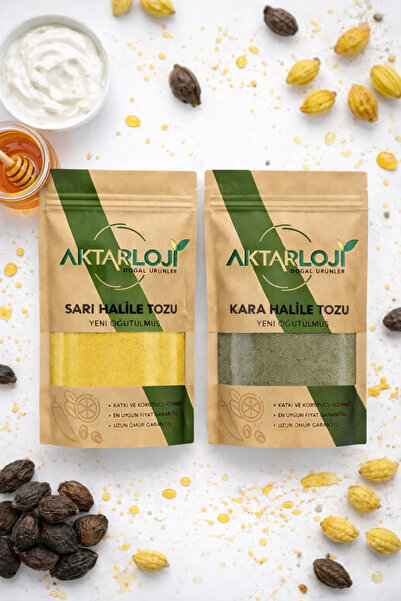 aktarloji 100 Gr Toz Halile Seti : 50 Gr Kara Halile Tozu + 50 Gr Sarı Halile...