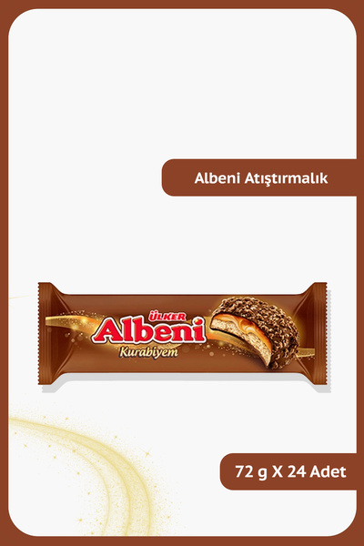 Ülker ALBENİ Atıştırmalık - Sütlü Çikolata Kaplı Karamel ve Bisküvi - 72 gram...