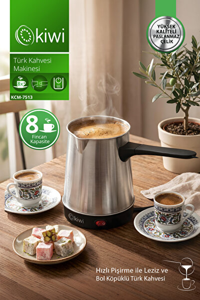 Kiwi Kcm-7513 Turkish Coffee Machine |   700 ml & 8 Cup Capacity & Stainless ...