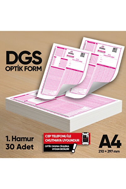 Karakutu Yayınları DGS Deneme Sınavları İçin 30 Adet Optik Form