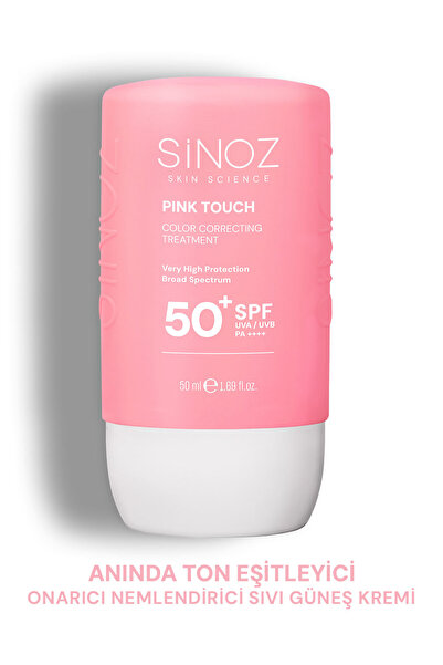 SİNOZ Pink Touch Anında Ton Eşitleyici Leke Karşıtı SPF50+ Pembe Sıvı Yüz Gün...