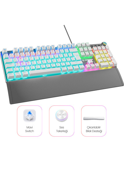 Rampage Kb-r28 Blade Plus Mekanik Klavye Gökkuşağı Türkçe Red Switch Mekanik ...