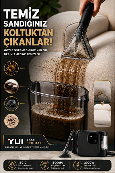 Yui X300 Pro Max 2000 W Buharlı Halı ve Koltuk Yıkama Makinesi-Buharlı Temizlik Makinesi