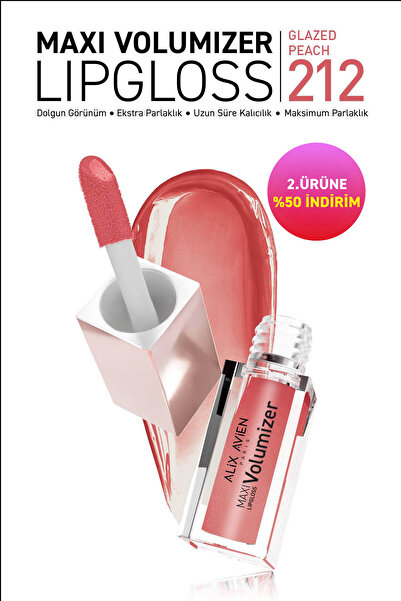Alix Avien Maxivolumizer Lipgloss 212 - Glazed Peach - Kalıcı ve Nemlendirici...