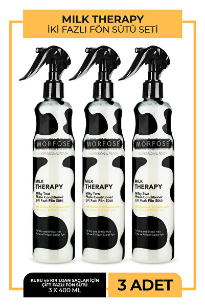 Morfose Milk Therapy Fön Sütü 400 ml 3 Adet