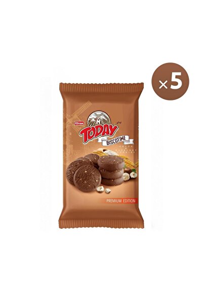 Elvan Biscotime Kakaolu Fındık Parçacıklı Kurabiye 250 Gr. (5 Paket)