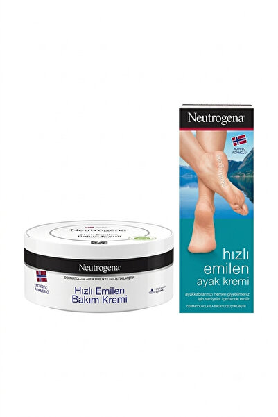 Neutrogena hızlı emilen bakım kremi 200 ml + hızlı emilen ayak kremi 100 ml +...