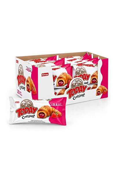 Elvan Today Kruvasan Çilekli 40 Gr. 20 Adet (1 Kutu)