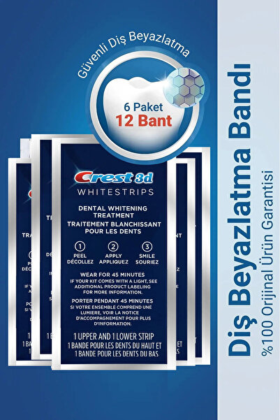 Crest Whitestrips Dental Whitening Diş Beyazlatma Bantları 6 Paket (12 Bant)