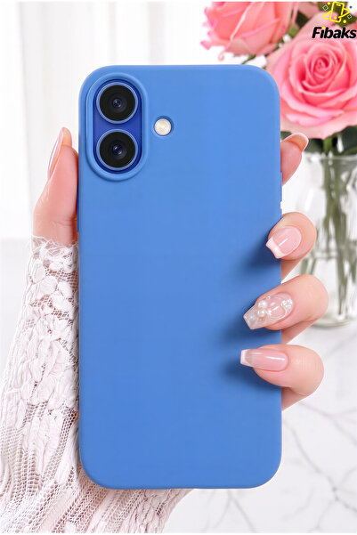 Fibaks iPhone 16 Kılıf Kadife Lansman Soft Yumuşak Liquid Silikon Kamera Koru...