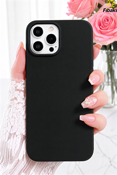 Fibaks iPhone 16 Pro Max Kılıf Kadife Lansman Soft Yumuşak Liquid Silikon Kam...